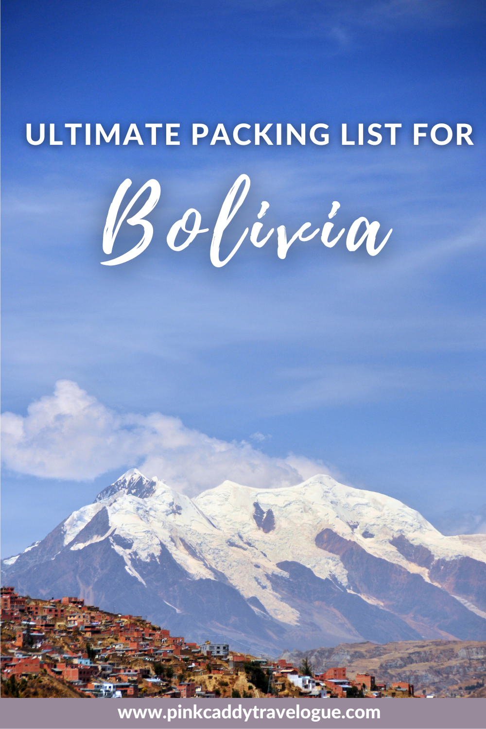 Planning a trip to the world's largest salt flats? Or the colorful chaotic city of La Paz? Before you embark on your trip, here's a list of what to pack for Bolivia! #bolivia #lapaz #uyuni