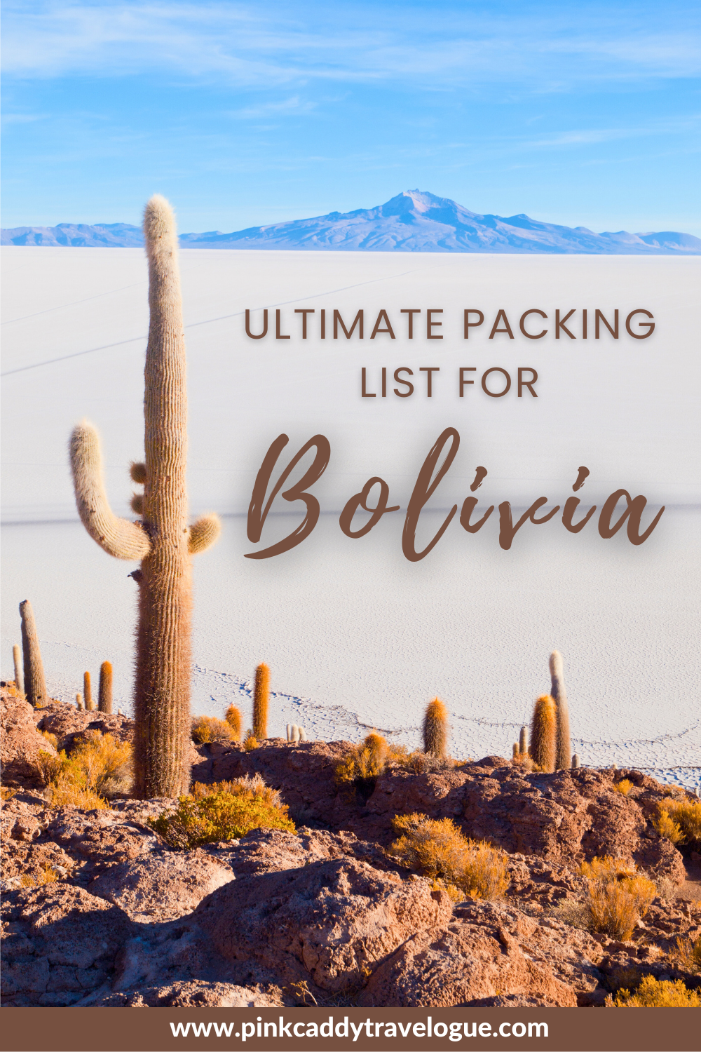 Planning a trip to the world's largest salt flats? Or the colorful chaotic city of La Paz? Before you embark on your trip, here's a list of what to pack for Bolivia! #bolivia #lapaz #uyuni